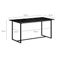 Miniatyrbillede 4 af 6: Rootz Moderne spisebord - Lille spisebord - rektangulært bord - sort look - sæder 6 - 120 cm x 60 cm x 76 cm