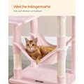 Miniatyrbillede 4 af 6: Rootz Cat kradsestolpe - Kitty Tree - Cat Tower - Spånplade Plys Sisal - 55cm x 45cm x 143cm - Pastel Pink - Robust konstruktion - Flere katte - Nem m