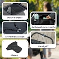 Miniatyrbild 7 av 10: Rootz Foldbar Dog Buggy - Pet Car - Pet Barnvagn - enkel förvaring - 124 cm x 67 cm x 100 cm - Grå