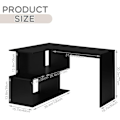Miniatyrbillede 3 af 8: Rootz L-formet 2-i-1 skrivebordshylde - Computerbord - Gaming Station - E1 træmateriale - 100 cm x 77 cm x 120 cm