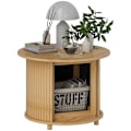 Miniatyrbild 10 av 11: Rootz Round Side Table - Kaffe Round Table - Bambu Sofa Table - Dold förvaring, skjutdörr - Ø60 x 45 cm, har 20 kg