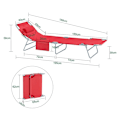 Miniatyrbillede 5 af 10: Rootz Justerbar Strandseng - Haveseng - Sammenklappelig liggestol - Åndbart stof - Aftagelig pude - Sidelomme - Hurtig fold design - 195 cm x 58 cm x