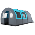 Miniatyrbild 1 av 10: Rootz campingtält för upp till 6 personer - Familjetält - Festivaltält - Maximal komfort - Vattentätt skydd - Bekväm belysning - 480L x 260W x 200H cm
