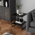 Miniatyrbillede 2 af 10: Rootz Industrial Design Sidebord - Sofabord - Sengebord - 2 niveauer af opbevaring - Robust stålramme - 40cm x 40cm x 45cm