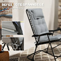 Miniatyrbillede 7 af 10: Rootz 2 stykker Sun Lounger Edition - Garden Lounger Pads - polstrede puder - Vandafvisende - 50 cm x 116 cm x 5 cm, grå