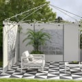 Miniatyrbillede 7 af 7: Rootz Gazebo - Sidepaneler - Udskiftning af 2 pakke sider - Pop Up Gazebo - Med vinduer og døre - Hvid - 295W x 195H cm
