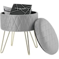 Miniatyrbild 4 av 8: Rootz Velvet Makeup Pall - Förvaring Ottoman - Vadderad sminkstol - Enkel montering - 31,5 cm x 31,5 cm x 36 cm