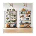 Miniatyrbillede 6 af 6: Rootz Reol - Reol med 6 niveauer - Bogreol - Træreol - Moderne reol - Vægmonteret reol - Spånplade - Stål - 30 x 120 x 172,5 cm (D x B x H)