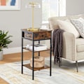 Miniatyrbillede 6 af 7: Rootz Sengebord - Sidebord - Skuffe - 2 hylder - 35 x 35 x 70 cm - Forarbejdet træ - Metal - Industriel - Brun - Sort