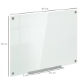 Miniatyrbillede 3 af 6: Rootz Glas Whiteboard - Memo Board - Whiteboard - 4 kuglepenne - 6 magneter - 1 svamp - 1 hylde - Kontorartikler - Hvid - 90L x 60W cm