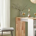 Miniatyrbillede 8 af 9: Rootz Barbord - Spisebord - Køkkenbord - MDF & Gummitræ - Vinglasholder - Rummelig opbevaring - Nem montering - 108cm x 105cm x 40cm