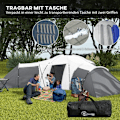 Pikkukuva 7 / 10: Rootz Camping Teltta - Tunneliteltta - Perheteltta - Tilava - Kestävä - Vedenpitävä - 220L x 188L x 150K cm (Makuuhuone), 495L x 415W cm (Olohuone)