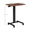 Miniatyrbillede 3 af 6: Rootz stående skrivebord - Laptopbord - Højdejusterbar - 4 hjul - Brun + Sort - 65 cm x 48 cm x 108 cm