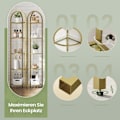 Miniatyrbillede 3 af 5: Rootz Corner Shelf Bookhelf - Display Unit - Glass & Metal Shelving - Space -Saving - 28 x 28 x 158 cm