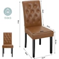 Miniatyrbillede 3 af 8: Rootz Spisestuestol - Højrygget Stol - Imiteret læderstol - Ergonomisk design - Nem vedligeholdelse - Robust konstruktion - 44cm x 99cm x 59cm