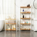 Miniatyrbillede 2 af 8: Rootz Skohylde - Skohylde - Bambus - Stativ - 3 niveauer - Hvid - Beige - 60 x 26 x 66 cm