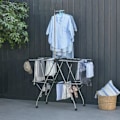 Miniatyrbillede 2 af 5: Rootz Tøjstativ - Sammenklappeligt tørrestativ - Wing Tøjtørrer med Teleskop - Stænger Stativ Tørretumbler - Tørrerum - 138,5 x 63 x 208 cm