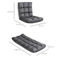 Pikkukuva 3 / 6: Rootz-nojatuoli - Vieraspatja - Lattiatuoli - Säädettävä selkänoja - Velour Look - Istuintyyny - Harmaa - 55 cm x 71 cm x 53,5 cm