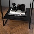 Miniatyrbillede 9 af 10: Rootz Industrial Design Sidebord - Sofabord - Sengebord - 2 niveauer af opbevaring - Robust stålramme - 40cm x 40cm x 45cm