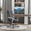 Miniatyrbillede 2 af 5: Rootz Kontorstol - Fold-out fodstøtte - Executive Chair - Computer drejelig rullende - Justerbart ryglæn - Task Recliner Home - Linen Look - Grå - 65L