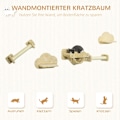 Miniatyrbillede 4 af 10: Rootz PawHut Kattetrapper 5-delt sæt - Katteklatretrin - Kattevæghylder - Pladsbesparende design - Multifunktionel - Holdbar og stabil - 44W x 22D x 2