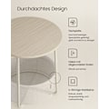 Miniatyrbillede 5 af 8: Rootz 3-delt sidebord - Beige bord - Spånplade stål polyester - Opbevaringskurv - Letvægts - Robust konstruktion - 45cm x 50cm x 50cm