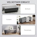 Miniatyrbillede 6 af 11: Rootz Linned Look Storage Bench - Opbevaring sæde bryst - tuftet opbevaringsbænk - skjult opbevaring - 138 cm x 40 cm x 45 cm