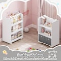 Miniatyrbillede 4 af 8: Rootz 2-i-1 reol til børn - Opbevaringsorganisator - Mobil reol - Dobbeltsideadgang - Holdbar MDF - Børnesikkert design - 62,5 cm x 82,5 cm x 40 cm