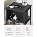 Miniatyrbillede 3 af 6: Rootz Supplement Side Table - Accent Table - End Table - USB+AC Connections - Black Chipboard & Steel - 30x34x58cm