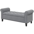 Miniatyrbillede 1 af 10: Rootz polstret sengebænk - Fløjlsbænk - Opbevaringsbænk - Elegant design - Rigelig opbevaring - Komfortable siddepladser - 126 cm x 48,5 cm x 57 cm -