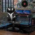 Miniatyrbild 2 av 5: Rootz Gaming Chair - Ergonomisk datorstol - Snurrstol - Med Rocker Funktion - Svart/Vit - 67 cm x 75 cm x 112 cm