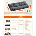 Miniatyrbillede 6 af 6: Rootz mørkegrå hundeseng - kæledyrsmåtte - polstret seng - PV plysmateriale - PP-fyld - gummiknopper stof - 122 cm x 74 cm - 10 cm tykkelse - letvægts
