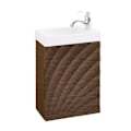 Miniatyrbillede 1 af 8: Rootz Smally Sink Cabinet - Compact Vanity - Slim Badeværelsesmøbler - Rummelig opbevaring - 40x56x22cm, MDF & keramik