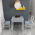 Miniatyrbild 4 av 6: Rootz Matset - 2 personer - Matrum - 2 stolar - Köksbord - 1 bord - Furu - Vit + Grå - 75L x 75W x 73H cm