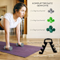 Miniatyrbild 4 av 11: Rootz hanteluppsättning med rack - vikter - fitnessutrustning - hexagonal design - rymdbesparande - 3 kg till 5 kg - hantel 18x8x8cm, rack 42x10x30cm