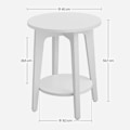 Miniatyrbillede 3 af 3: Rootz Sidebord - Sidebord med hylde - Sidebord med opbevaringshylde - Træsidebord - Industrielt sidebord - Rundt sidebord - Hvid - 40 x 50 cm (Ø x H)