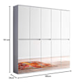 Miniatyrbild 7 av 8: Rootz Wardrobe - Closet - Armoire - Dresser - Cabinet - Storage Unit - Organizer - White Melamine - 185 x 191 x 34 cm