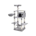 Miniatyrbillede 6 af 6: Rootz Cat Bowl - Kunstig linned - Kattevenlig blød - Stor platform - Ridsebræt - 1 kurv-2 huse - Pladsbesparende kat - Carb certificeret spånplade Ply