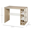 Pikkukuva 11 / 11: Rootz Desk - Bookshelf - Computer Desk - Office Table - Nature/White - 100 x 44 x 74 cm