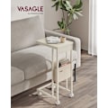 Miniatyrbillede 2 af 7: Rootz Cremehvid Sidebord - Endebord - Natbord - Spånplade Stål Polyester - 30cm x 40cm x 62cm