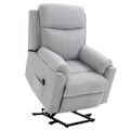Miniatyrbild 1 av 5: Rootz Electric Stand-up Chair - Fåtölj - Relax Fåtölj - Tv Fåtölj med sovfunktion - Liggfunktion - Fjärrkontroll - Linne Touch - Grå - 83 x 89 x 102 c