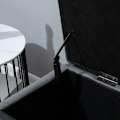 Miniatyrbillede 10 af 10: Rootz Hocker - Fodskammel - Taburet - Opbevaringsplads - Polstret - Mørkegrå - Strygejern - 100 x 40 x 42 cm
