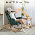 Miniatyrbillede 4 af 11: Rootz Rocking Stol - Glider Stol - Nursernestol - Tyk polstring - Beech Wood Runners - 98D X 71W X 101H CM - Understøtter op til 120 kg