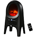 Miniatyrbillede 1 af 9: Rootz Space Heater - El-varmer - 3 tilstande - 10-49°c - Med fjernbetjening - Led Flames Fritstående - Sort - 33,7 x 25,5 x 60,4 cm