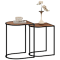 Miniatyrbillede 10 af 10: Rootz 2 -stykke sofabord sæt - sideborde - natkonsoller - metalramme - rumbesparende - 45x38x58 cm & 41x32x52cm