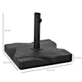 Miniatyrbillede 3 af 10: Rootz Parasolstativ - Parasolfod - 20 kg Parasolstativ til parasol - Parasolstænger - Parasolstativ til have - Balkon - Cement - Sort - 41,5 x 41,5
