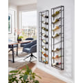 Miniatyrbillede 1 af 7: Rootz stativ væg metal sort 36x150x8 cm stor til 8 flasker - Design væghylde til køkkenet - Flaskestativ Hængende Smal Vægmonteret