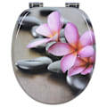 Miniatyrbillede 7 af 8: Rootz Toiletsæde - Toiletlåg - Badeværelsestilbehør - Toiletdæksel - Essential toilet - Throne Top - Loo sæde - Flower Grey - 37,8x43,8cm