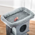 Pikkukuva 8 / 11: Rootz Cat Tree - Kissapuu juutilla raaputusmatolla - Riippuva pallo - Raaputustaulu - Kissakalusteet ovireiällä - Lemmikkien kalusteet - Vaaleanharmaa