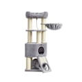 Miniatyrbillede 1 af 7: Rootz Cat Tree - Kradsestolpe med tunnel - Ridsestolpe med kattekasseskab - Katteklatretræ - Katteaktivitetstræ - Kattelegetræ - Moderne kattetræ - Ka